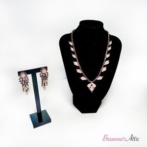 Vintage/Antique Amethyst & Opal Necklace Earrings Set in Electrum Gold.